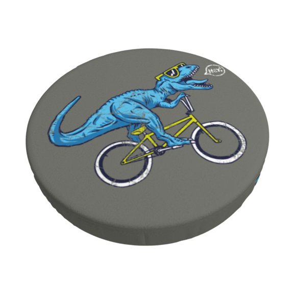 Naloa Fun Riding Dinosaur Round Bar Stool Cushion Cover 12-14 inch, Fits Kitchen, Office, Restaurant Chairs - 12 inch
