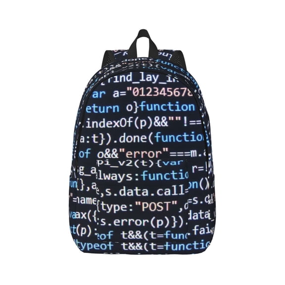Naloa Function Source Code Canvas Backpack for Men Women Rucksack Casual Travel Daypack College Tote Satchel Bookbag for Teens-Small
