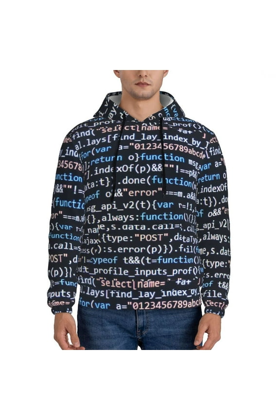 Function Source Code Men's Casual Hooded Collar Drawstring Hoodies Pullover Sweatshirts Casual Long Sleeve Shirts-4X-Large