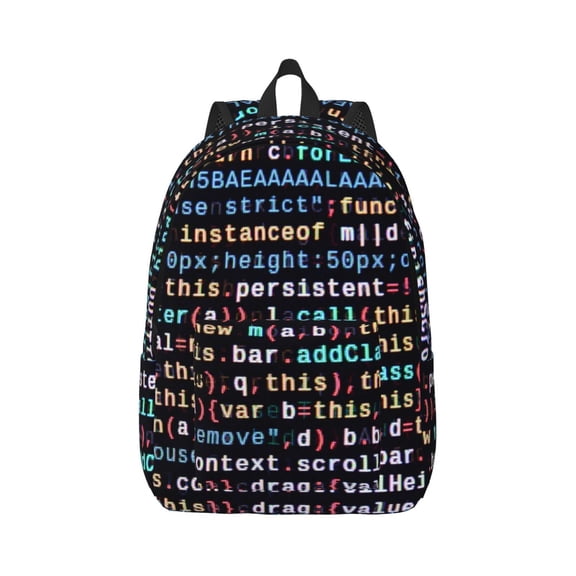 Naloa Function Source Code1 Canvas Backpack for Men Women Rucksack Casual Travel Daypack College Tote Satchel Bookbag for Teens-Small