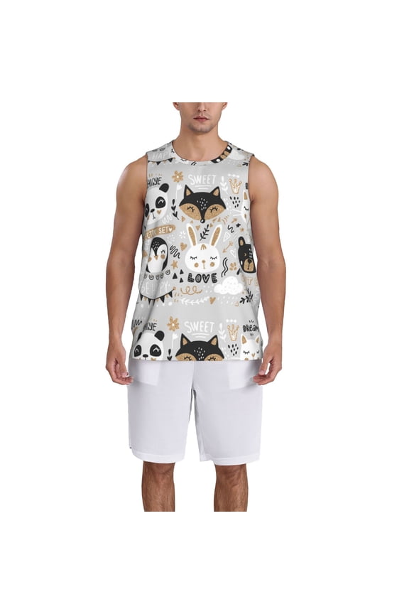 Funny Animals Series Basketball Jersey Reversible Men's Mesh Athletic Sports Shirts Training Practice S-4XLX-Large