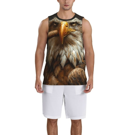 Naloa Funny Bald Eagle Basketball Jersey Reversible Men's Mesh Athletic Sports Shirts Training Practice S-4XLSmall