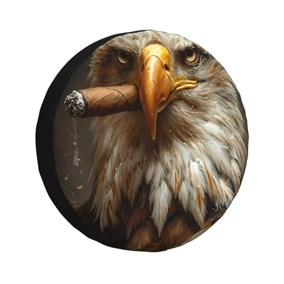 Naloa Funny Bald Eagle PVC Leather Spare Tire Wheel Cover for Car Truck SUV Camper Trailer Universal Fit many size17 inch