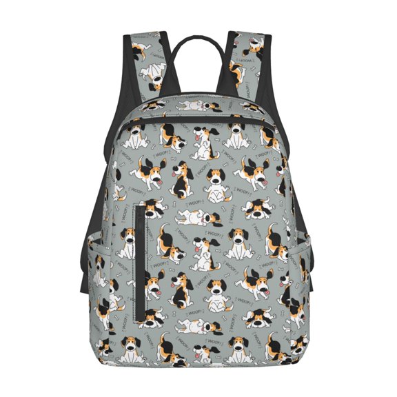 Naloa Funny Beagle Active Dog Print Lightweight DayBackpack Suitable for school, work, shopping, travel, etc.