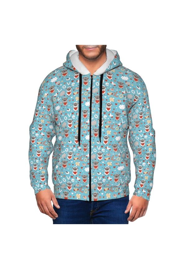 Funny Cartoon Animals Men’s Hoodies, Zip up Hoodie, Sweatshirts,Hoodies for Men Sizes S-3XL-X-Large