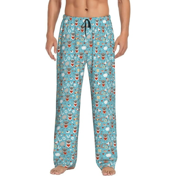 Naloa Funny Cartoon Animals Pajama Pants Men, PJ Bottoms, Sleep & Lounge Pants-XX-Large