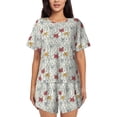 thumbnail image 1 of Naloa Funny Cat White Women's Short-Sleeved Pajama Set, Loungewear, Summer pajamas, Breathable Cozy - 4X-Large, 1 of 9