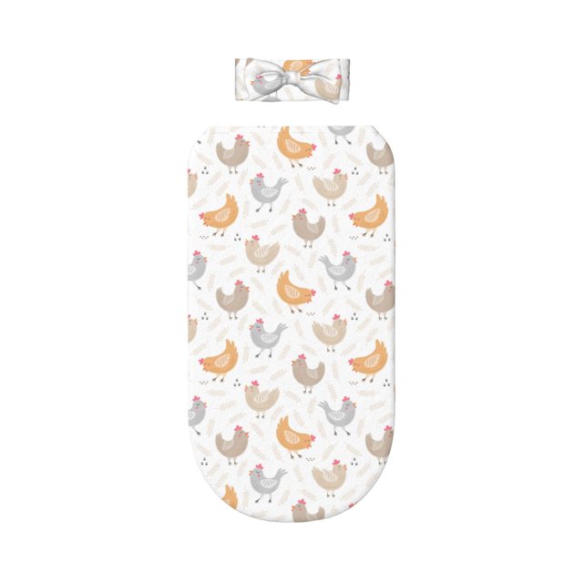 Naloa Funny Chicken Print Baby Girl Newborn Receiving Blanket with