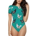 thumbnail image 1 of Naloa Funny Chicken Women's Short-Sleeved Onesie, One-Piece Swimsuit for Parties, dates, clubs - X-Large, 1 of 1