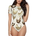 thumbnail image 1 of Naloa Funny Chicken Women's Short-Sleeved Onesie, One-Piece Swimsuit for Parties, dates, clubs - XX-Large, 1 of 9