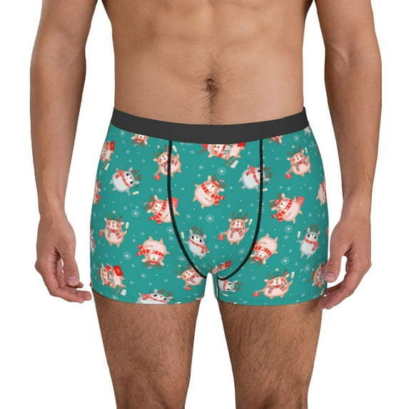 Naloa Funny Christmas Deer Mens Underwear - Boxers for Men, Mens Boxer Briefs, Classic Briefs for Men-XX-Large