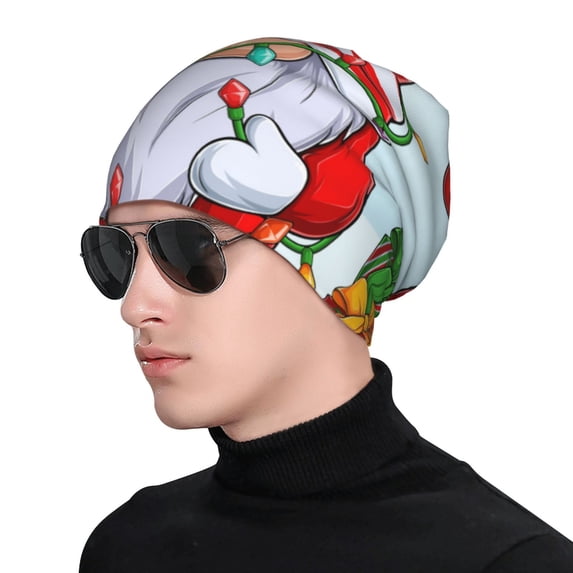 Naloa Funny Christmas Gnome Soft Beanie Hat, Knit Beanie Daily Beanie in Fine Knit for Women Men Winter Travel, Outdoor