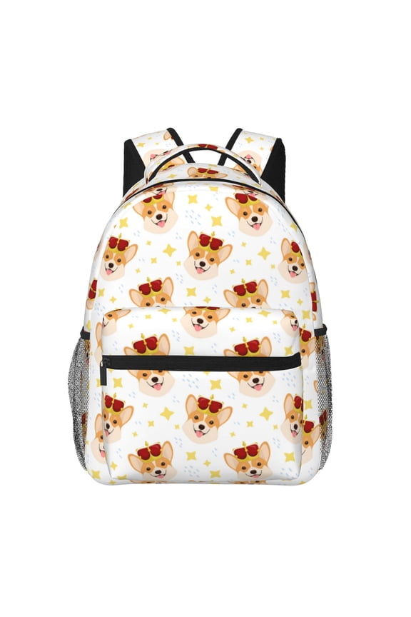 Funny Corgi Print Solid Color Tie Formal Necktie for MenSuitable for business, daily life, work