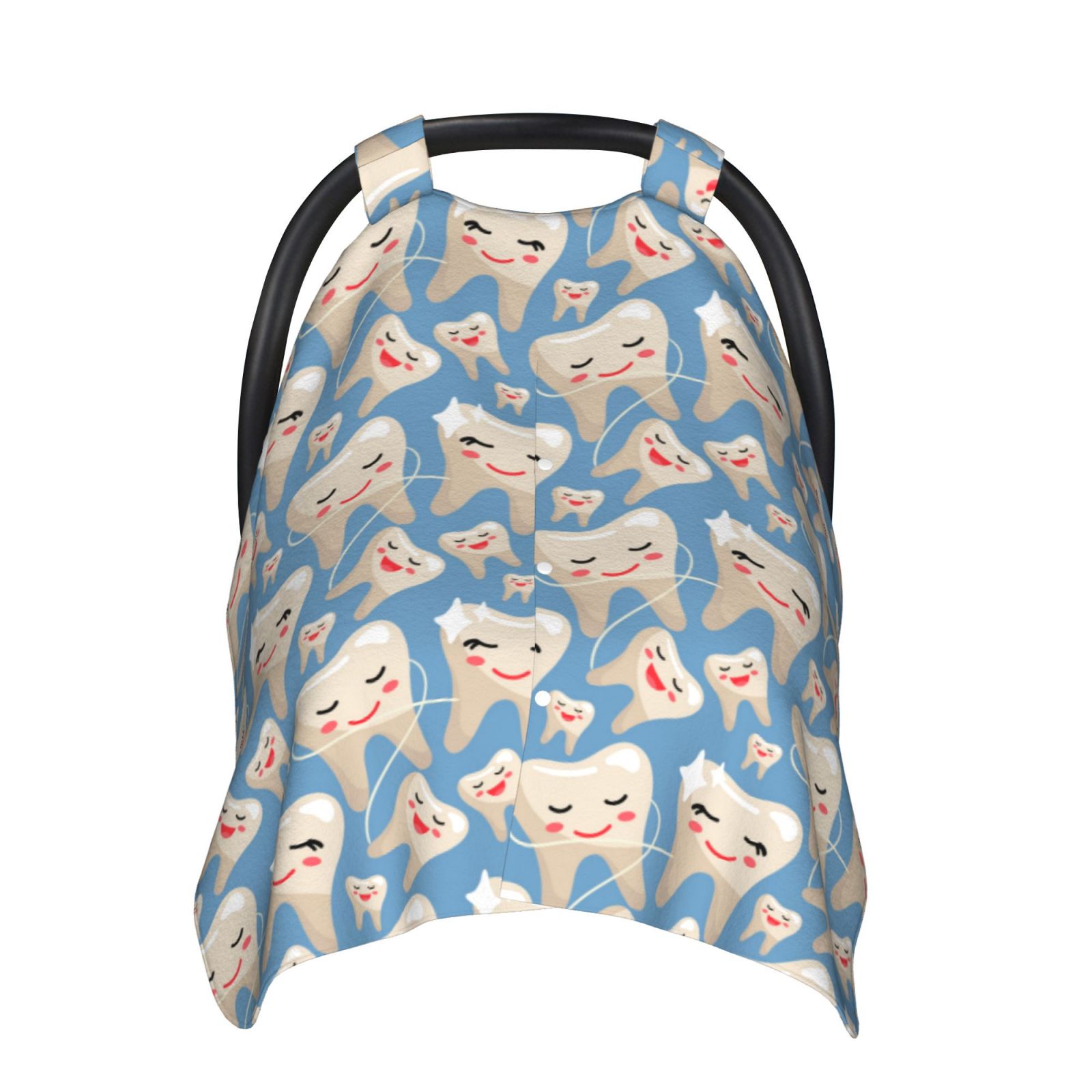 Naloa Funny Cute Healthy Teeth Baby Car Seat Cover, Breathable Baby Carrier Cover, Multiuse Baby Carrier Cover & Nursing Breastfeeding Cover