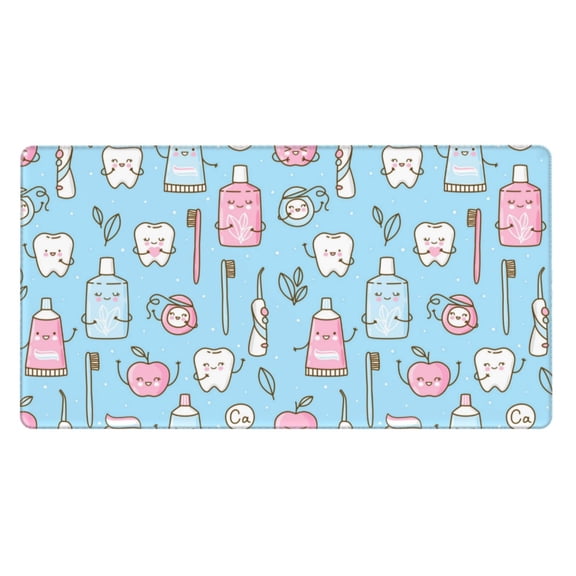 Naloa Funny Cute Teeth Gaming Mouse Pad Large Mouse Mat Long Extended Desk Pad Non-Slip Rubber Mice Pads Stitched Edges Thin Pad (16x29.5 Inch)