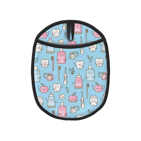 Naloa Funny Cute Teeth Silicone Pot Holders, Oven Mitts Heat Resistant Hot Pads, Non Slip Pot Holder for Kitchen Baking and Cooking 9.4 x 7.5 Inches