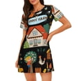 thumbnail image 1 of Naloa Funny Farmers Print Women Nightgowns,Womens Loungewear,Short Sleeve Sleepwear,Comfy Ladies Nightdress, 1 of 6