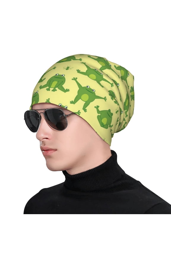 Funny Frogs Soft Beanie Hat, Knit Beanie Daily Beanie in Fine Knit for Women Men Winter Travel, Outdoor