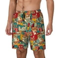 thumbnail image 1 of Naloa Funny Owl Bird Print Men Swim Trunks with Compression Liner ,Board Shorts,Men's Swim Shorts with Drawstring and Elastic Waistband-XX-Large, 1 of 6