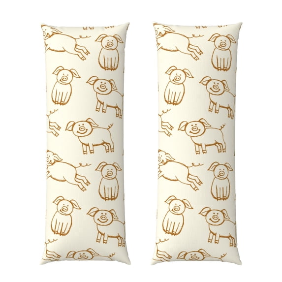 Naloa Funny Pigs Super Soft 20x60 Body Pillow Case,Long Side Hidden Zipper(PILLOWS ARE NOT INCLUDED)