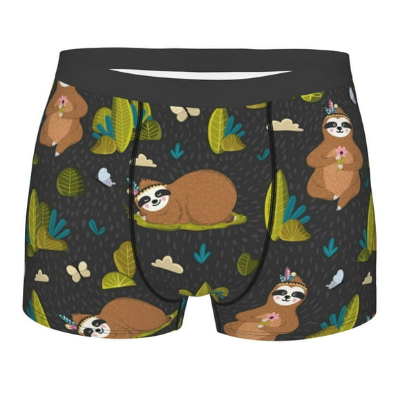 Naloa Funny Sloths In The Forest Print Mens Underwear - Boxers for Men, Classic Briefs for Men