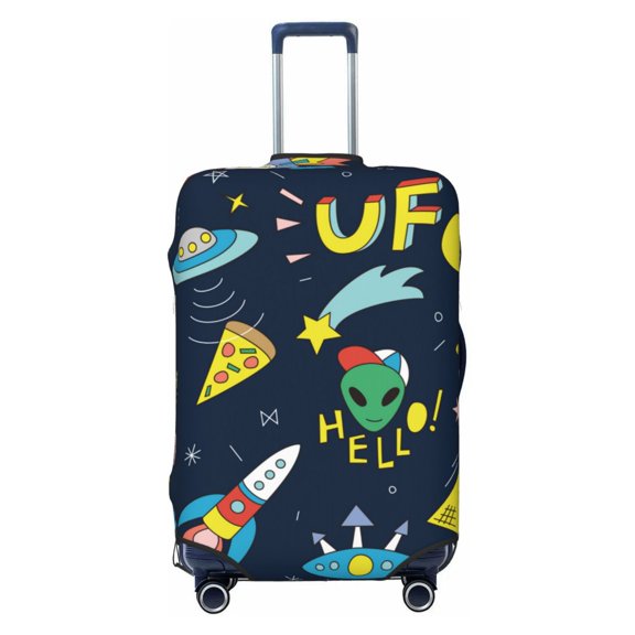 Naloa Funny Spaceships Elastic Suitcase Protector, Travel Suitcase Protector Cover Fits 18-32in Suitcase - Small