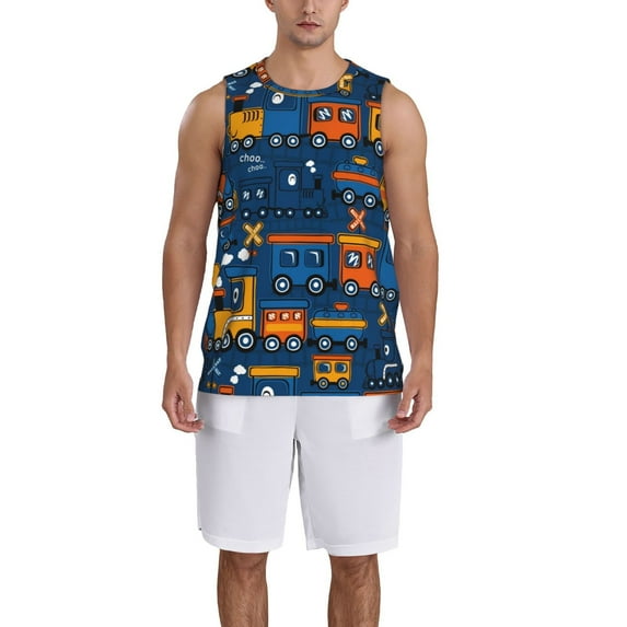 Naloa Funny Steam Train Basketball Jersey Reversible Men's Mesh Athletic Sports Shirts Training Practice S-4XL4X-Large