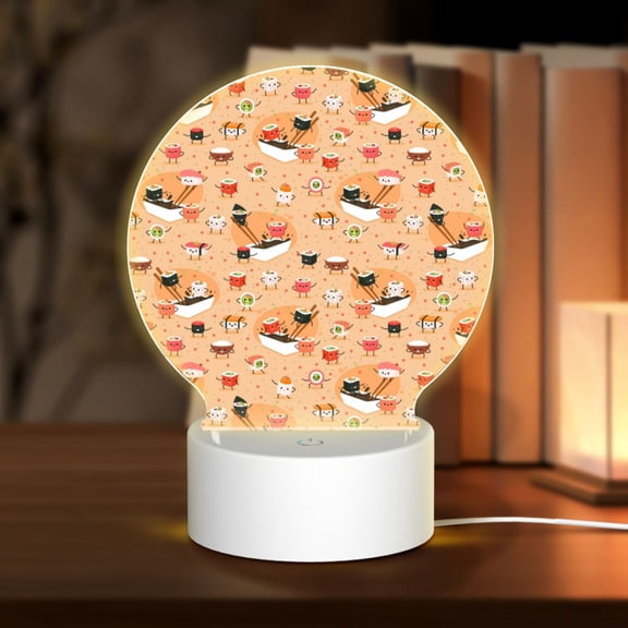 Naloa Funny Sushi Acrylic LED Night Light Custom LED Lights Personalized Nightlight Customized Gifts for Family Couples Friends