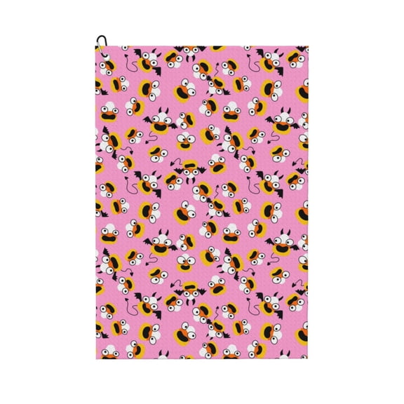 Naloa Funny corn spider web A Golf Towel Golf Gift for Men and Women Golf Towel with Carabiner Clip to Quickly Remove Mud, Dirt and Sweat