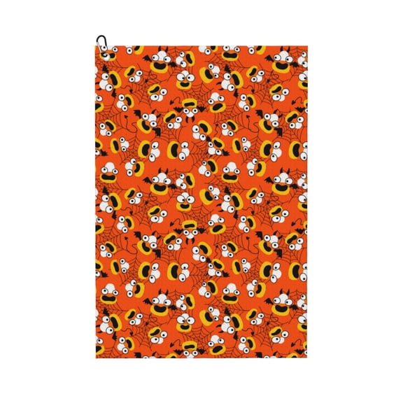 Naloa Funny corn spider web Golf Towel Golf Gift for Men and Women Golf Towel with Carabiner Clip to Quickly Remove Mud, Dirt and Sweat