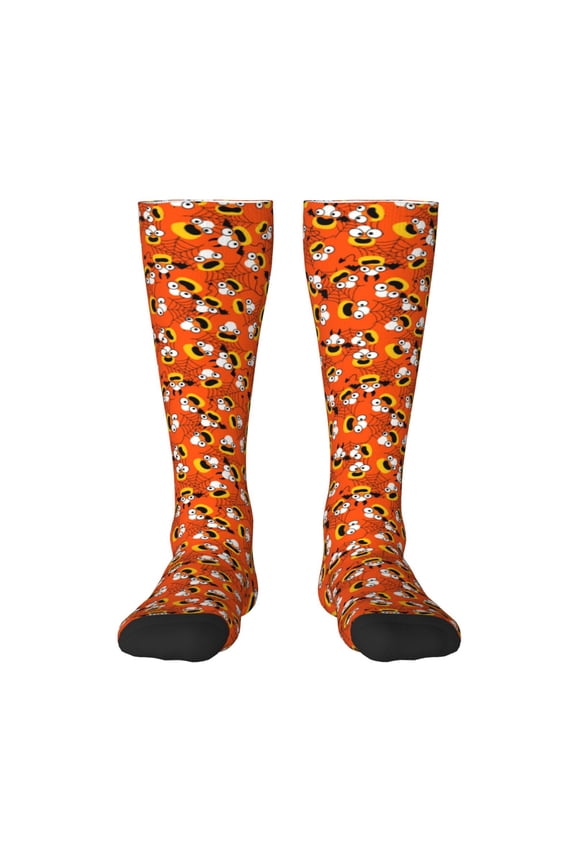 Funny corn spider web Knee Socks, High Socks Long Stretchy Sock Women Knee High Stocking, Long Socks for Women