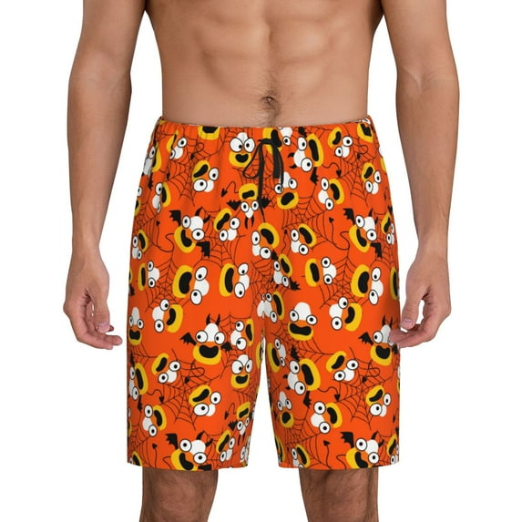 Naloa Funny corn spider web Men's Short Pajama Pants, Pj Shorts, Lounge Comfort Shorts-3X-Large