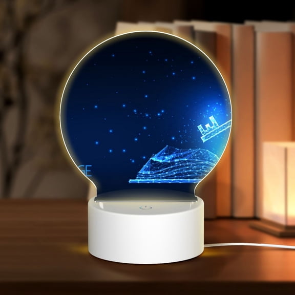 Naloa Futuristic Book Knowledge Acrylic LED Night Light Custom LED Lights Personalized Nightlight Customized Gifts for Family Couples Friends