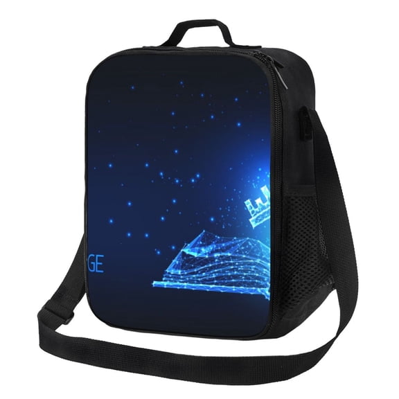 Naloa Futuristic Book Knowledge Lunch box Lunch bag for men women Large capacity Lunchbox Insulated Lunch bag Lunch box cooler