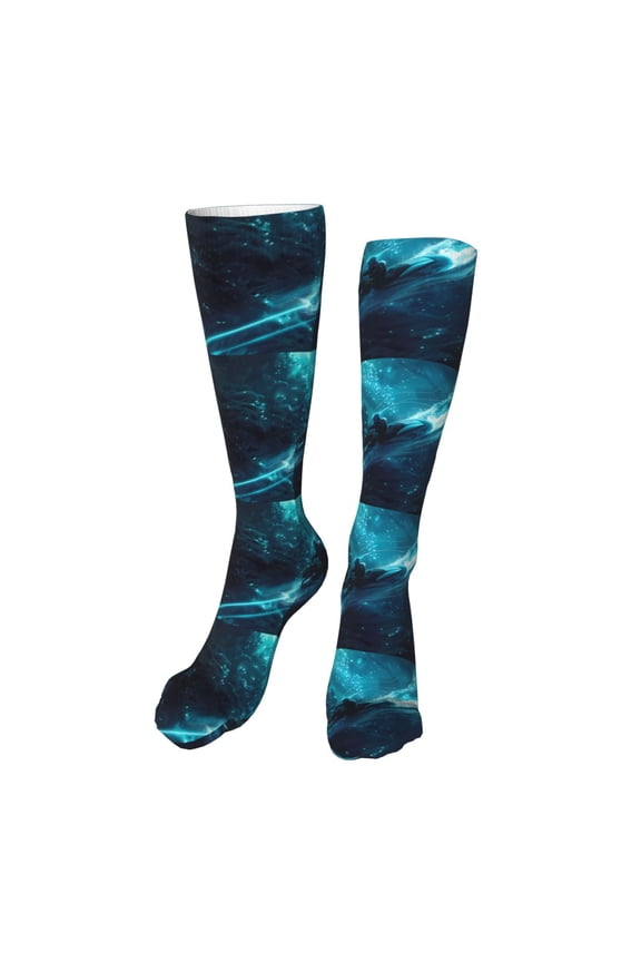 Futuristic Jet Ski Adventure High Stockings Women Thigh High Stockings Over Knee Long Stockings-One Size