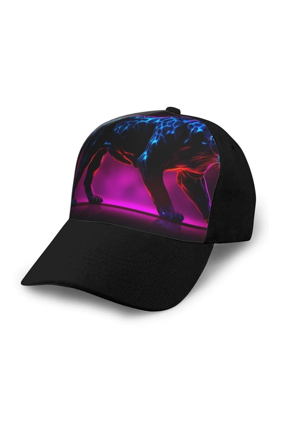 Futuristic Purple Panther A Adult adjustable Print Baseball Hat, Patchwork curved brim baseball capfor Men and Women, One Size