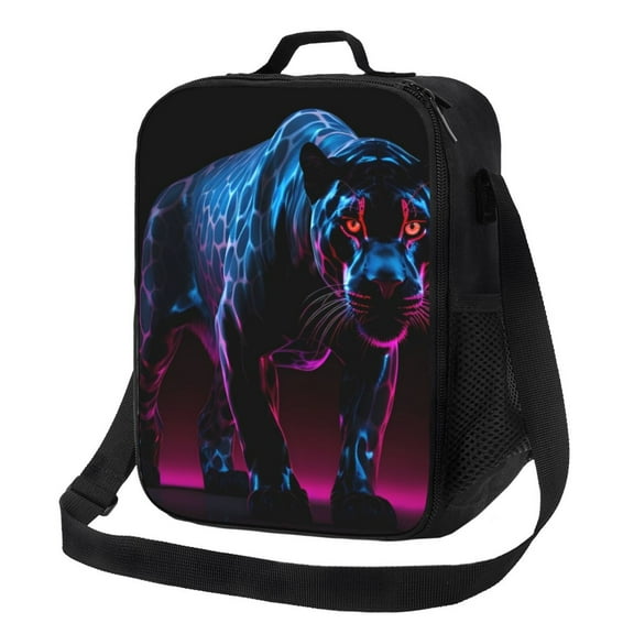 Naloa Futuristic Purple Panther Lunch box Lunch bag for men women Large capacity Lunchbox Insulated Lunch bag Lunch box cooler