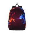 thumbnail image 1 of Naloa Futuristic Red And Blue Bird Canvas Backpack for Men Women Rucksack Casual Travel Daypack College Tote Satchel Bookbag for Teens-Small, 1 of 7