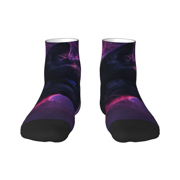 Naloa Galactic Wolf Stare Ankle Socks for Women Non Slip Socks No Show Socks Classic Low Cut Casual Socks Casual Socks