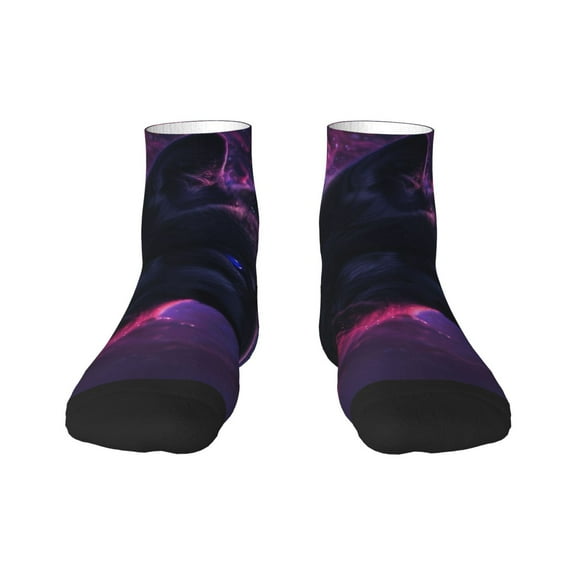 Naloa Galactic Wolf Stare Ankle Socks for Women Non Slip Socks No Show Socks Classic Low Cut Casual Socks Casual Socks