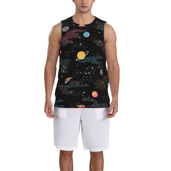 Naloa Galaxy Basketball Jersey Reversible Men's Mesh Athletic Sports Shirts Training Practice S-4XL3X-Large