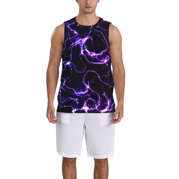 Naloa Galaxy Lightning Basketball Jersey Reversible Men's Mesh Athletic Sports Shirts Training Practice S-4XLLarge
