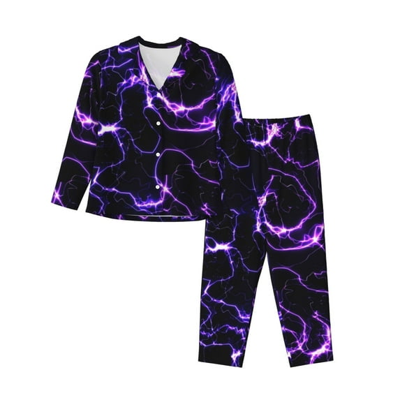 Naloa Galaxy Lightning Pajamas for Women Set, Womens Pajama Sets, Lounge Sets for Women, 2pjs for Women-XX-Large