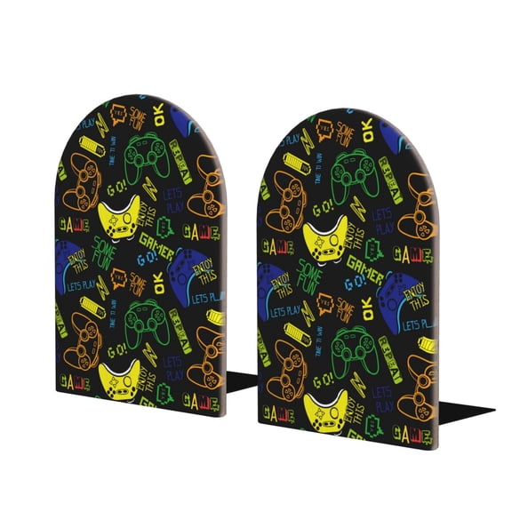 Naloa Game Play 2 Pcs Bookend Large Capacity Office Book Ends for Home Office Library School Study Decoration