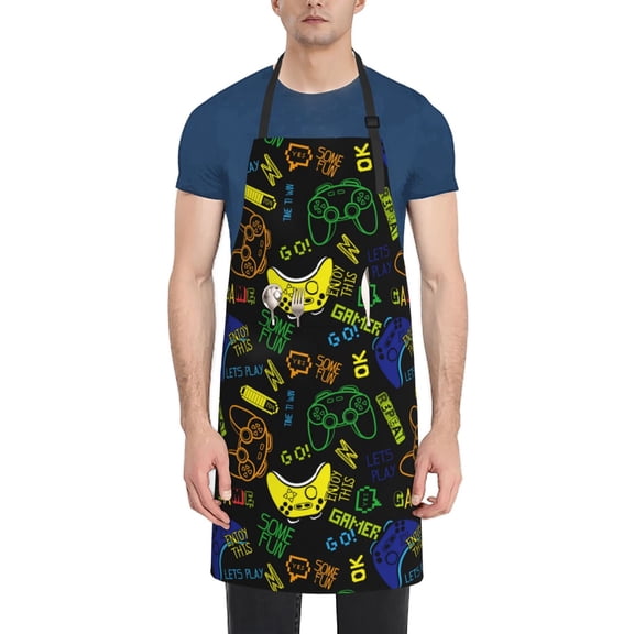 Naloa Game Play Apron Kitchen Aprons with Pockets for Women Men Chef
