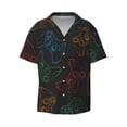 thumbnail image 1 of Naloa Gamepad Joystick Game Men's Loose Fit Cuban Collar Short-Sleeve Shirt with Button-down and Chest Pocket for Everyday Wear Outings - Large, 1 of 7