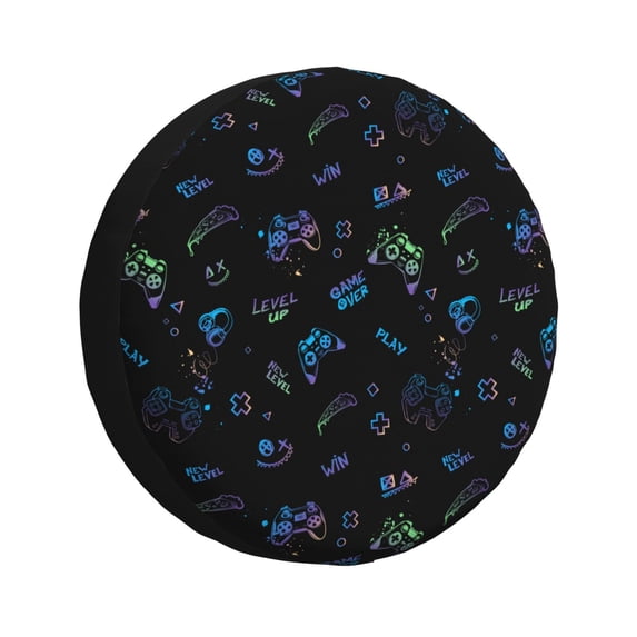 Naloa Gamepads PVC Leather Spare Tire Wheel Cover for Car Truck SUV Camper Trailer Universal Fit many size14 inch