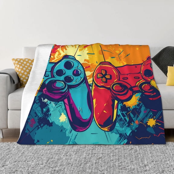 Naloa Gaming Flannel Fleece Throw Blanket for Bed Couch, Thick Blanket - All Seasons Suitable for Women, Men and Kids-50"x40"