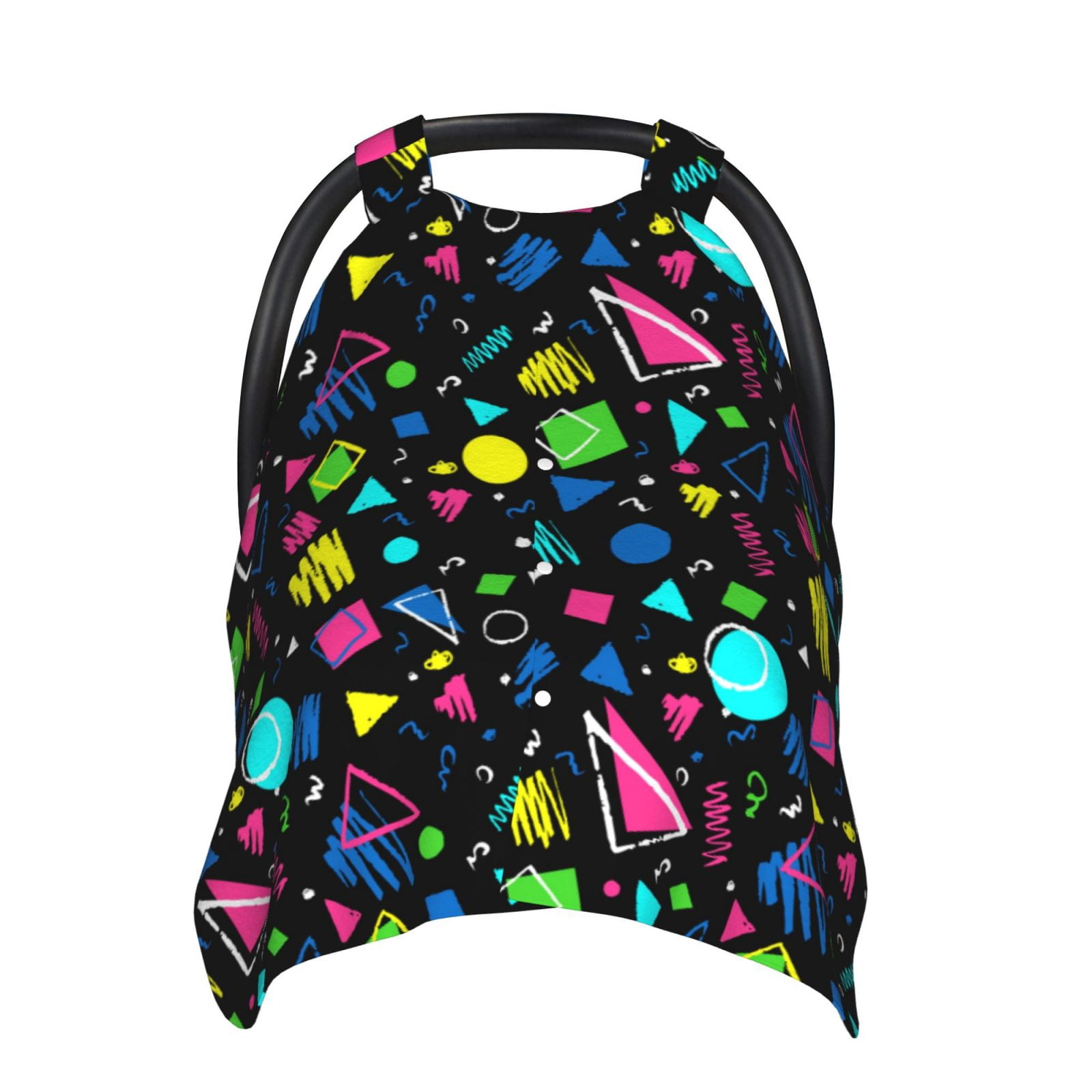 Naloa Geometric 1980s Styled Baby Car Seat Cover, Breathable Baby Carrier Cover, Multiuse Baby Carrier Cover & Nursing Breastfeeding Cover