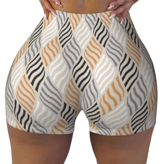 Naloa Geometric Biker Shorts for Women Seamless Scrunch Short Women’s Yoga Shorts for Gym Running Sport Shorts - X-Large